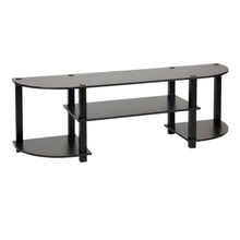Wide TV Entertainment Center in Espresso/Black, Durable Composite Wood