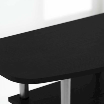 Black Wood TV Stand for up to 46-inch Screens with 4-Tier Storage