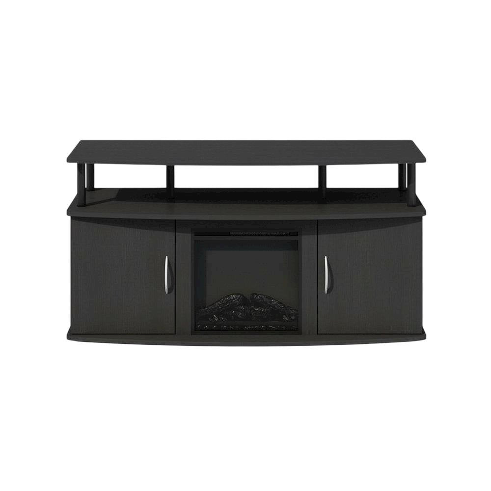 Brown Electric Fireplace TV Stand with Spacious Storage for TVs up to 55 Inches