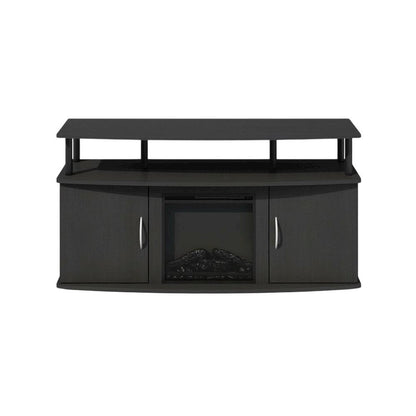 Brown Electric Fireplace TV Stand with Spacious Storage for TVs up to 55 Inches