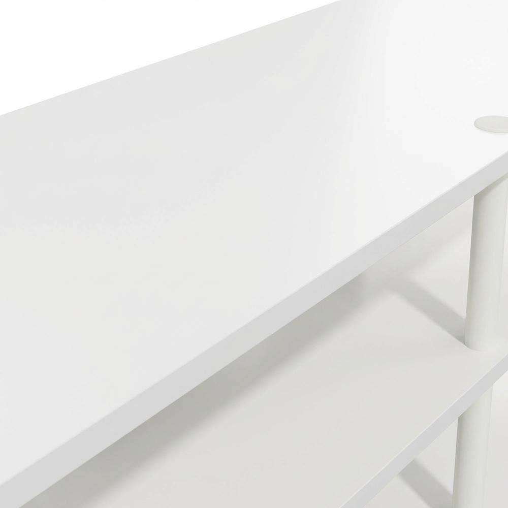 White 4-Tier Corner TV Stand with Easy Assembly for up to 55-Inch TVs