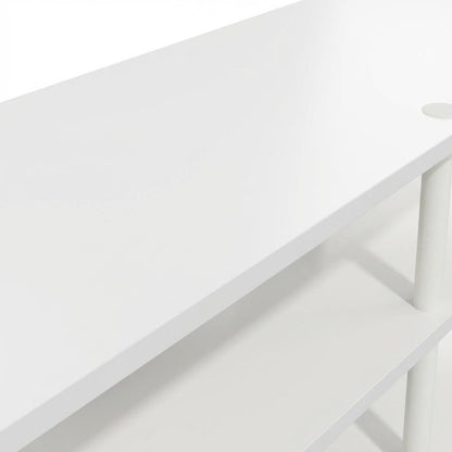 White 4-Tier Corner TV Stand with Easy Assembly for up to 55-Inch TVs