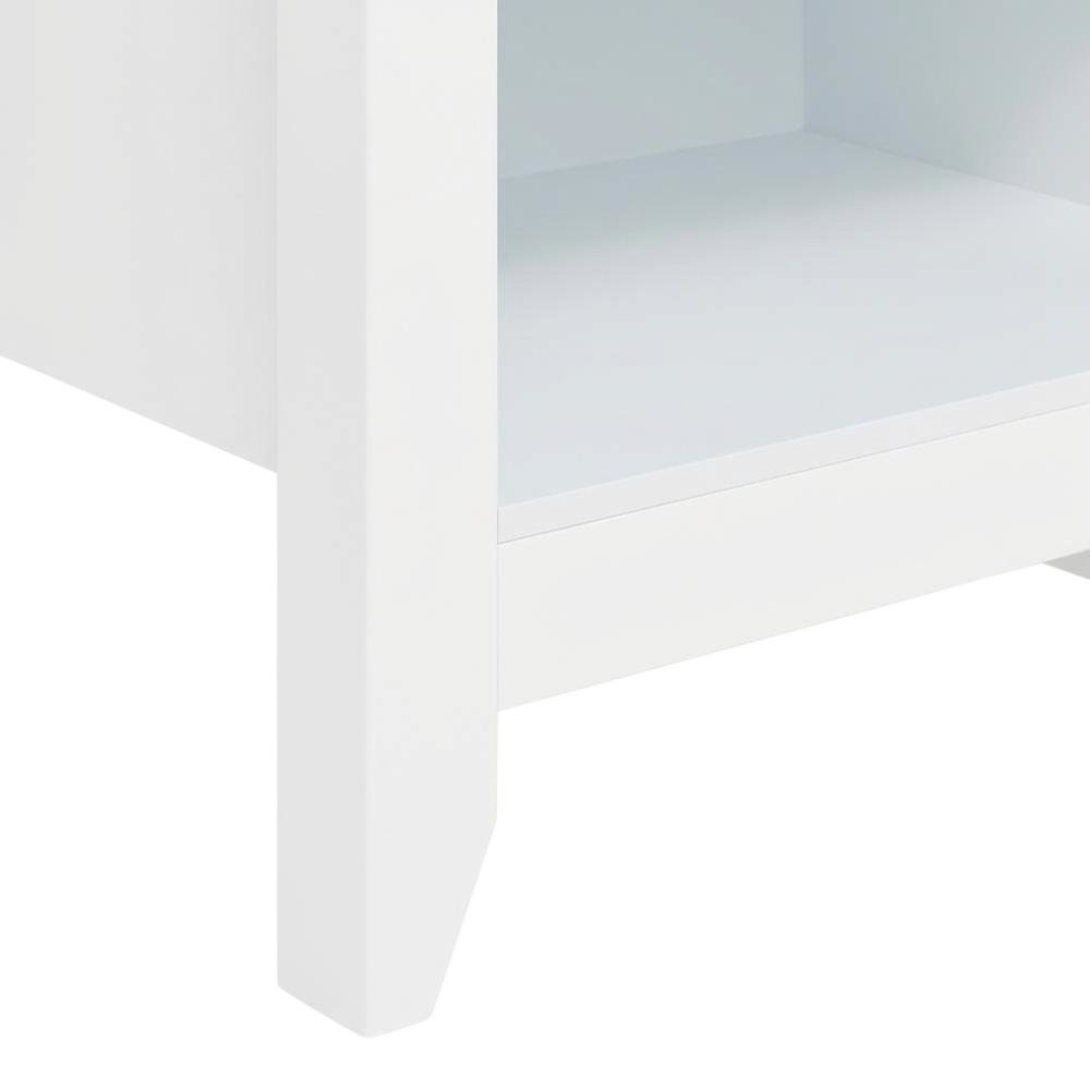 White Wooden TV Stand, Up to 65 Inch Entertainment Center, Spacious Storage