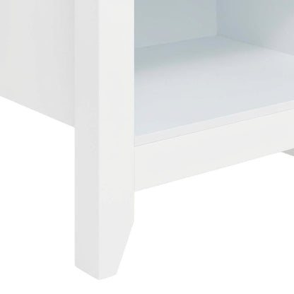 White Wooden TV Stand, Up to 65 Inch Entertainment Center, Spacious Storage