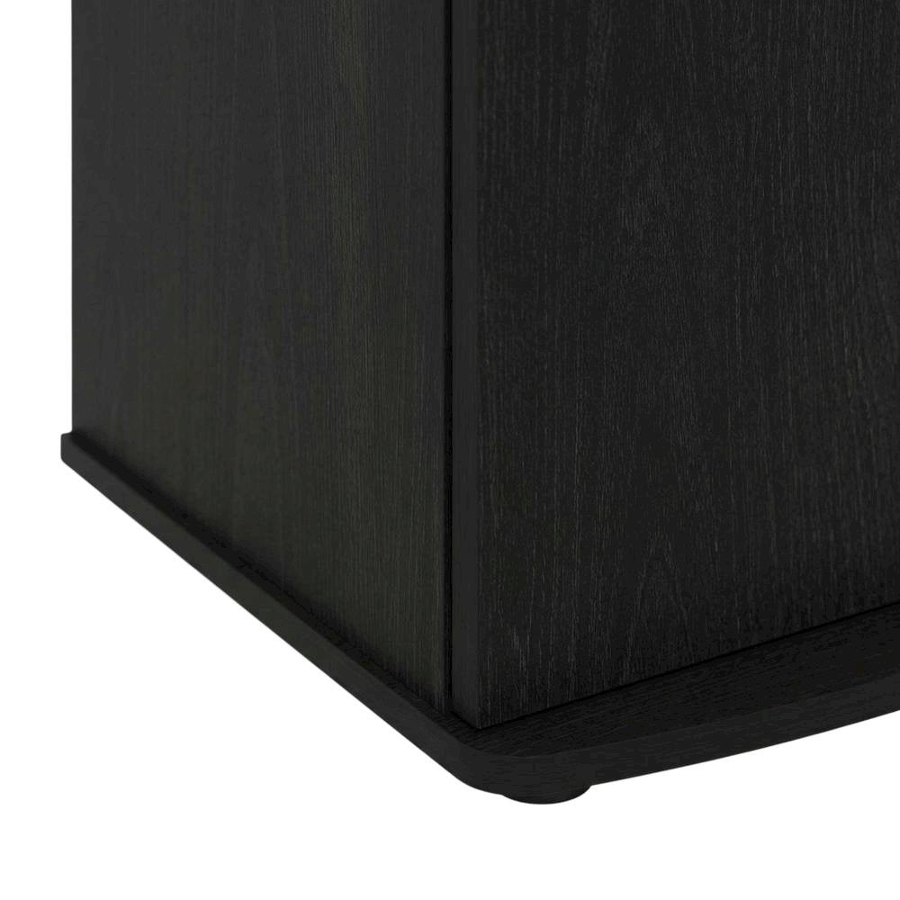 Wooden TV Stand with Storage Cabinet and Tall Design in Blackwood/Black