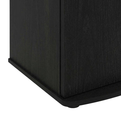 Wooden TV Stand with Storage Cabinet and Tall Design in Blackwood/Black