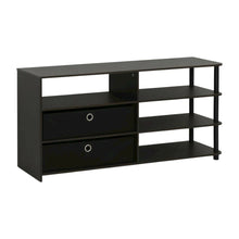 Walnut TV Stand, 50-Inch Screens, Storage Bins, Modern Design