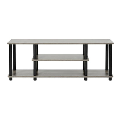 French Oak Grey TV Stand with 3 Tiers and No Tools Assembly