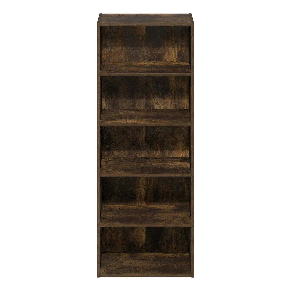 Amber Pine 5-Tier Open Shelf Bookcase with Versatile Storage Solution