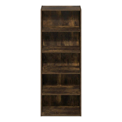 Amber Pine 5-Tier Open Shelf Bookcase with Versatile Storage Solution