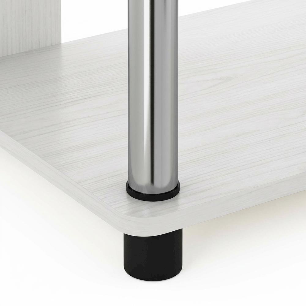 White Oak Bookcase with Modern Chrome Accents for Stylish Storage