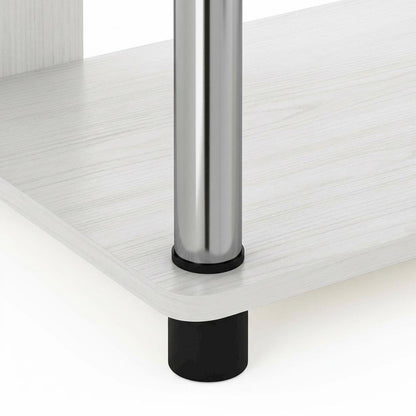 White Oak Bookcase with Modern Chrome Accents for Stylish Storage