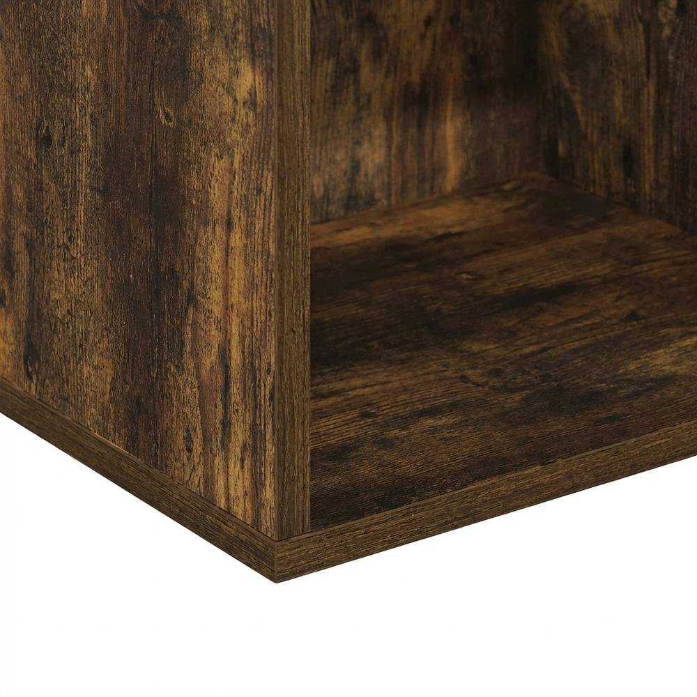 Amber Pine 3-Cube Irregular Bookcase with Storage Organizer