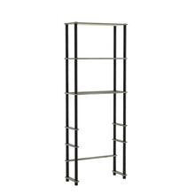 Toilet Space Saver with 3 Shelves in Grey and Black for Bathroom Organization