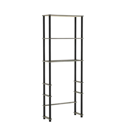 Toilet Space Saver with 3 Shelves in Grey and Black for Bathroom Organization