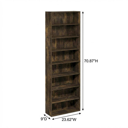 Wooden bookcase with open shelving for home or office use