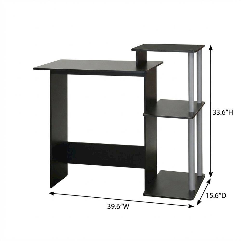 Black and Grey Computer Desk with Spacious Surface and Sturdy Frame