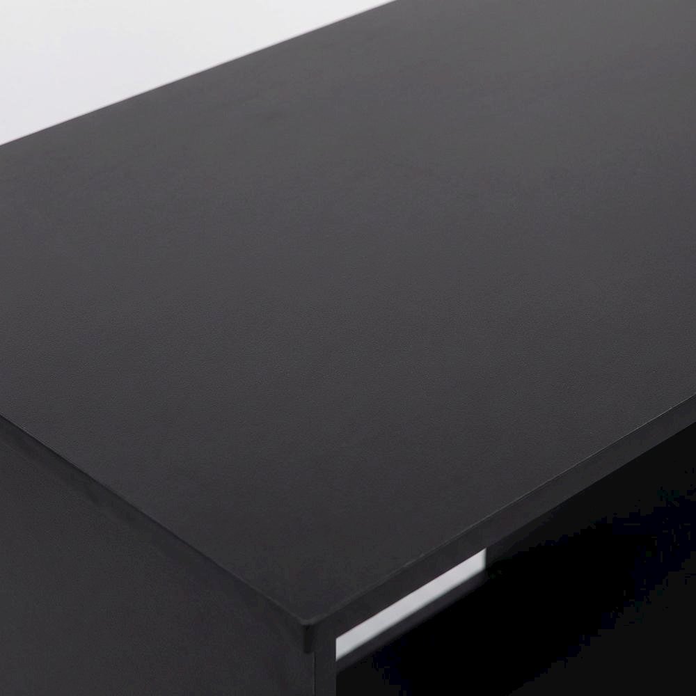 Black and Grey Computer Desk with Spacious Surface and Modern Design