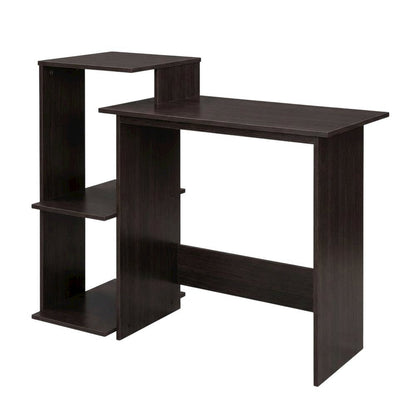 Espresso and Black Home Office Desk with Spacious Work Surface and Sturdy Build