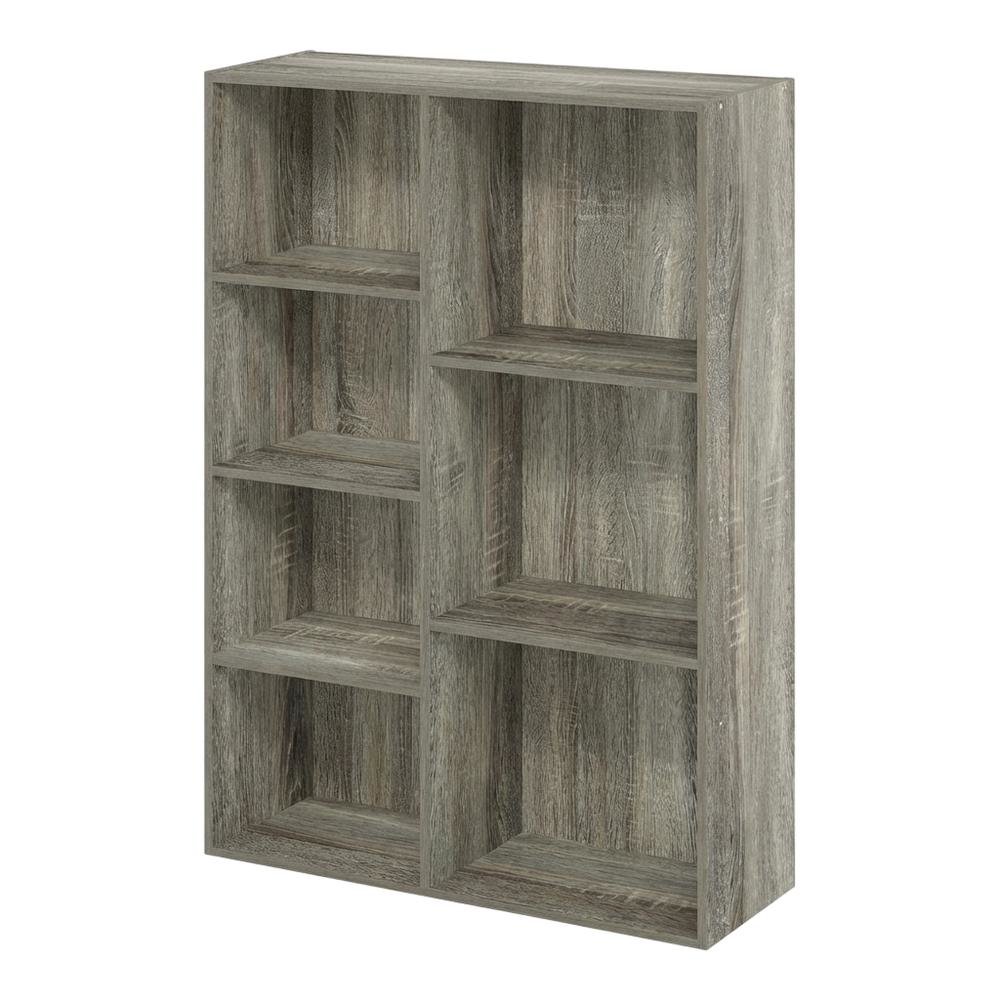 Reversible 7-Cube Storage Shelf In French Oak Finish With Open Design