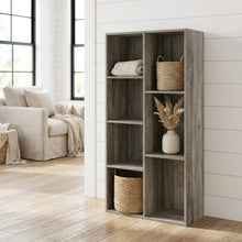 Reversible 7-Cube Storage Shelf In French Oak Finish With Open Design