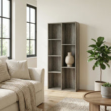 Reversible 7-Cube Storage Shelf In French Oak Finish With Open Design