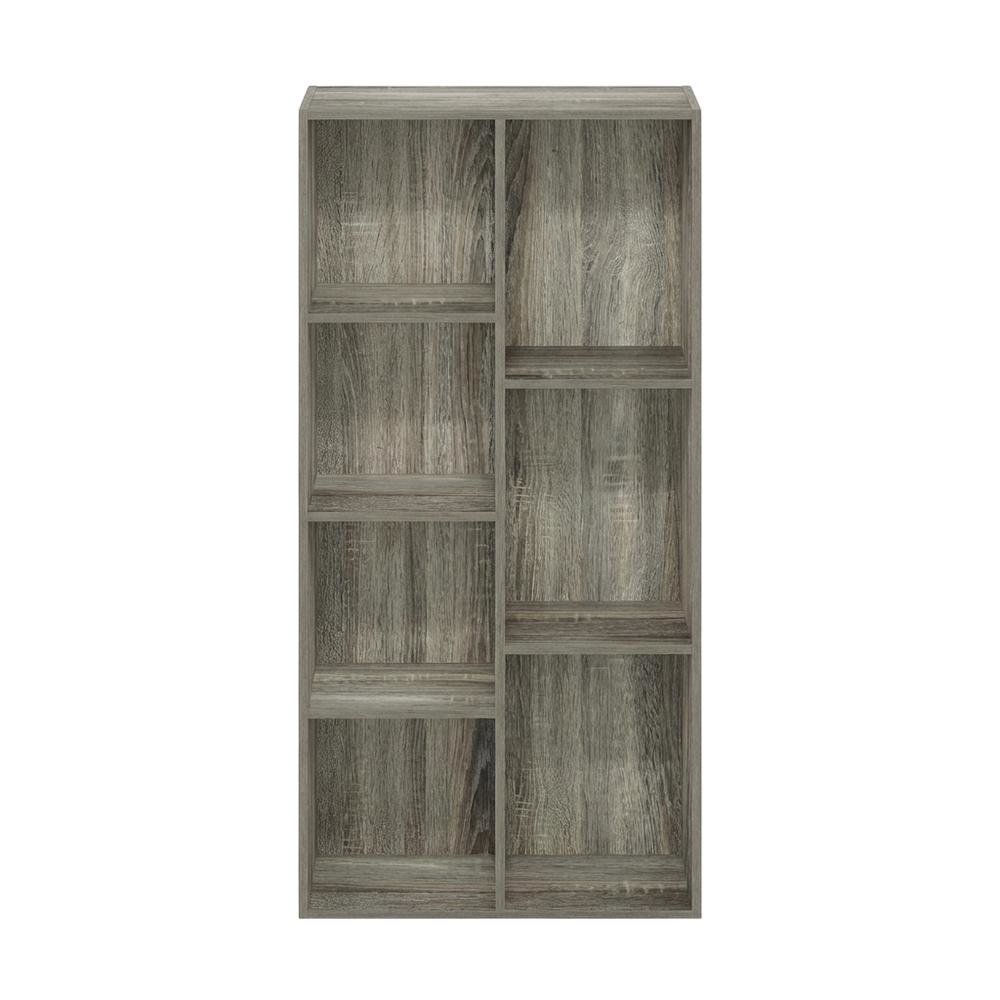 Reversible 7-Cube Storage Shelf In French Oak Finish With Open Design