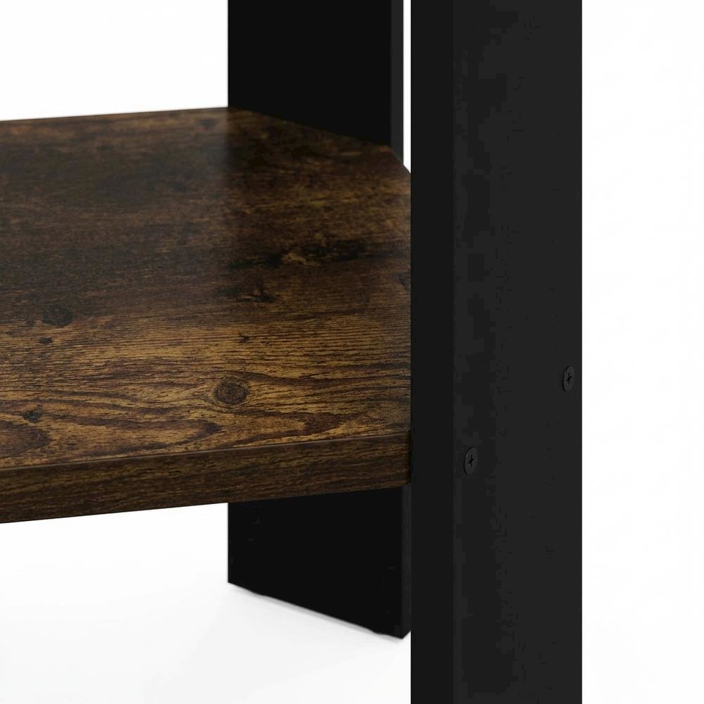 Amber Pine and Black Finish Accent End Table for Living Room