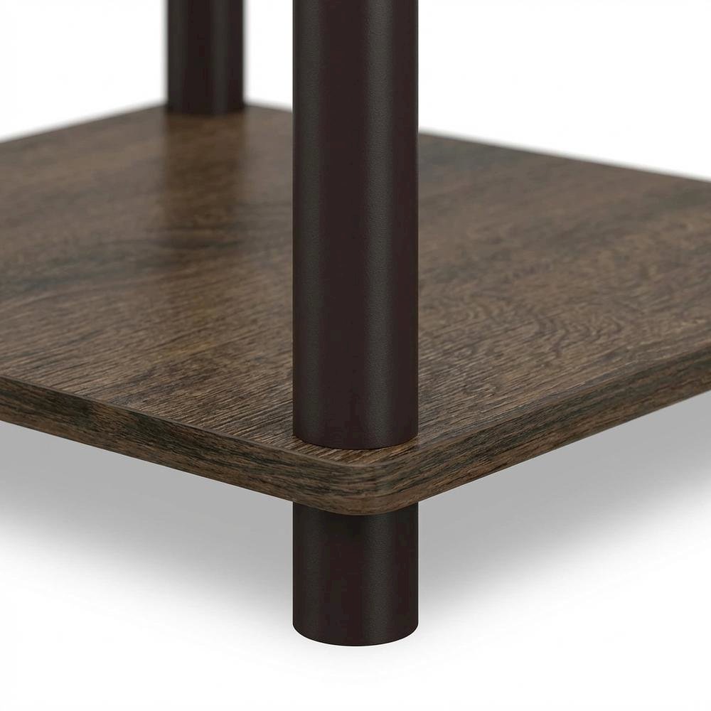 Walnut and Brown Wooden End Table with Sleek Design