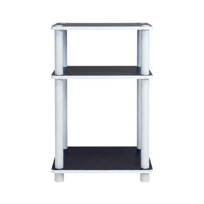 White 3-Tier No Tools Tube End Table with Modern Design and Easy Assembly