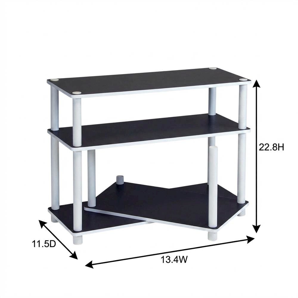 White 3-Tier No Tools Tube End Table with Modern Design and Easy Assembly