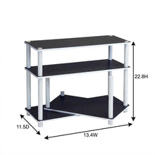White 3-Tier No Tools Tube End Table with Modern Design and Easy Assembly