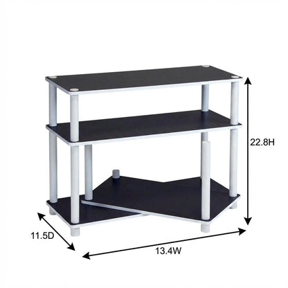 White 3-Tier No Tools Tube End Table with Modern Design and Easy Assembly