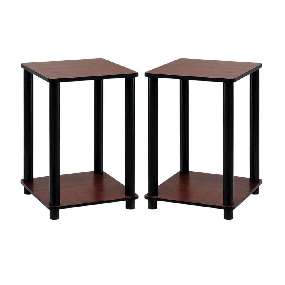 Corner Shelves End Tables, Set of 2, Space-Saving Wooden Design