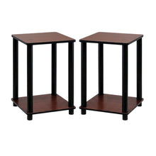 Corner Shelves End Tables, Set of 2, Space-Saving Wooden Design