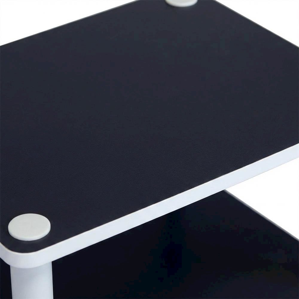 White 3-Tier No Tools Tube End Table with Modern Design and Easy Assembly