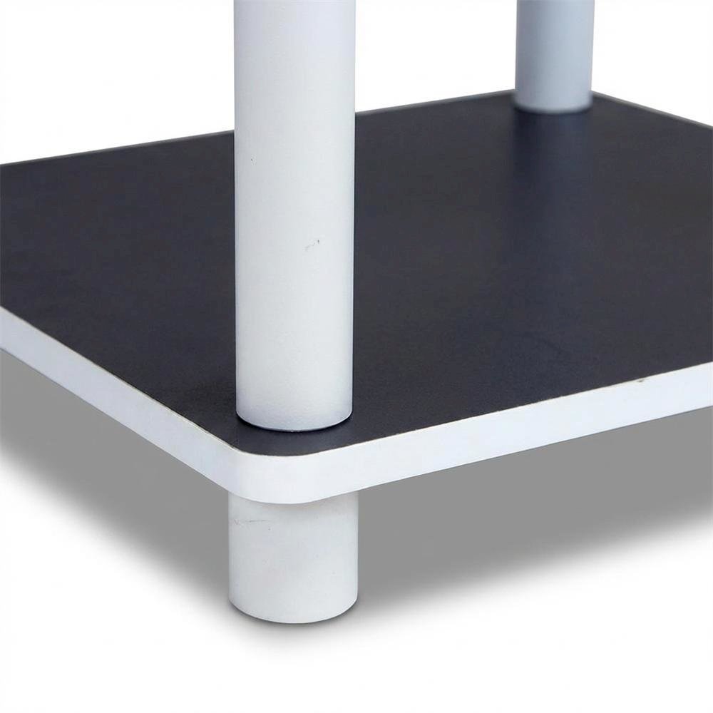 White 3-Tier No Tools Tube End Table with Modern Design and Easy Assembly