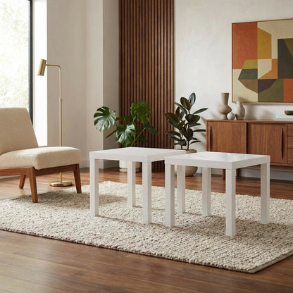 White, Side Table, Quality Build, Durable Wood Frame