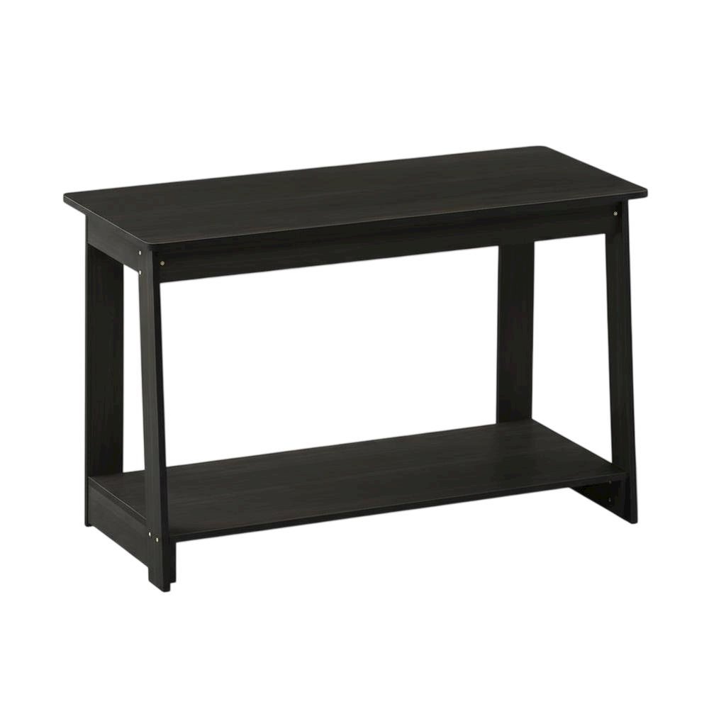 Wooden espresso TV stand with modern design for living room storage