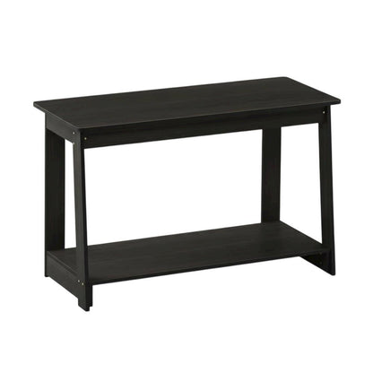 Wooden espresso TV stand with modern design for living room storage
