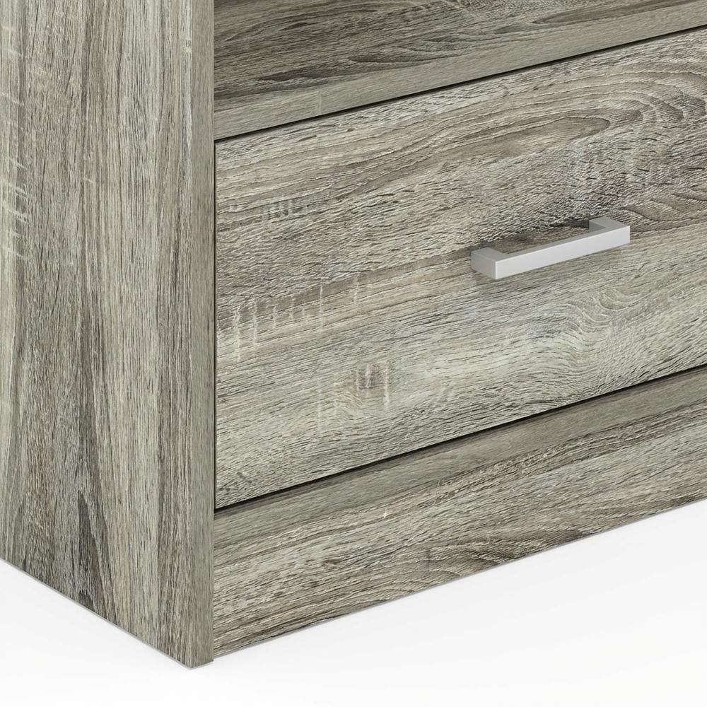 French Oak TV Stand with Drawer and Wood Construction