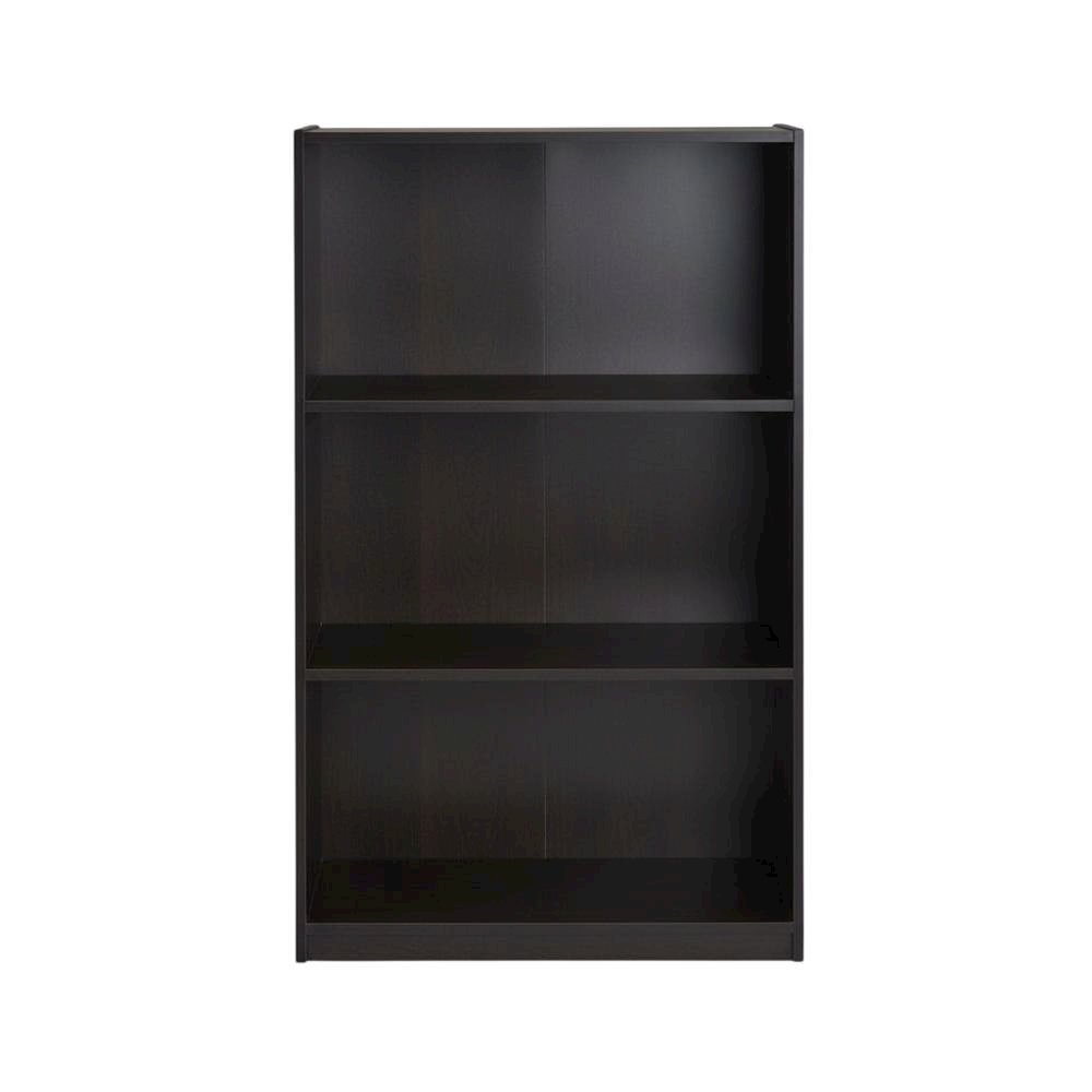 Espresso 3-Tier Bookcase with Adjustable Shelves for Organized Storage