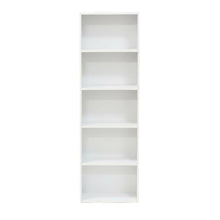 Reversible 5-Tier White Open Shelf Bookcase for Storage and Organization