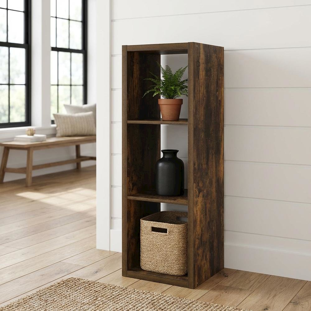 Wood Bookcase with Adjustable Shelves and Sturdy Construction