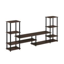Modern Entertainment Center in Espresso/Black with Spacious Shelves and Storage