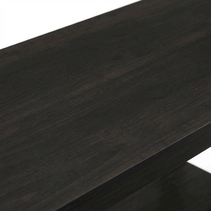 Wooden espresso TV stand with modern design for living room storage
