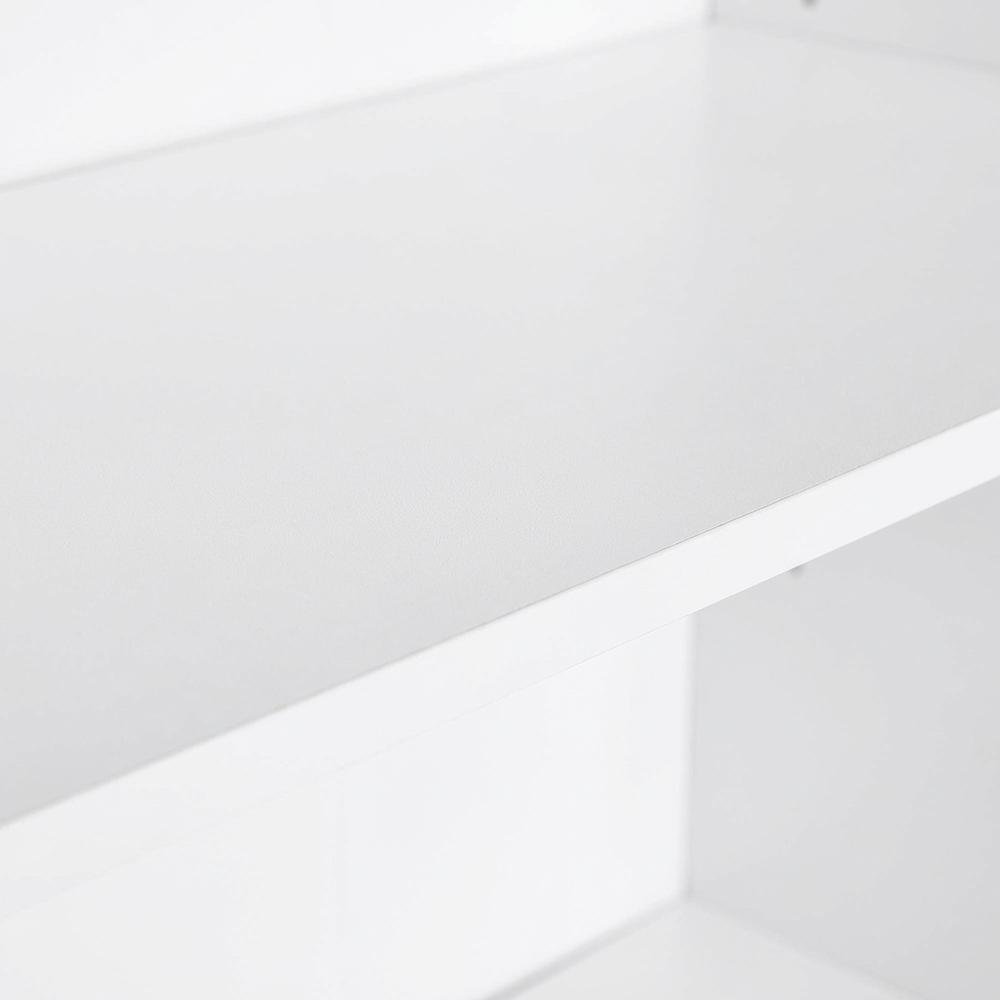 White 5-Shelf Bookcase with Sturdy Shelving for Living Room Storage