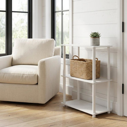 Wooden 3-Tier Display Rack with Shelving Unit and Bookcase for Home and Office