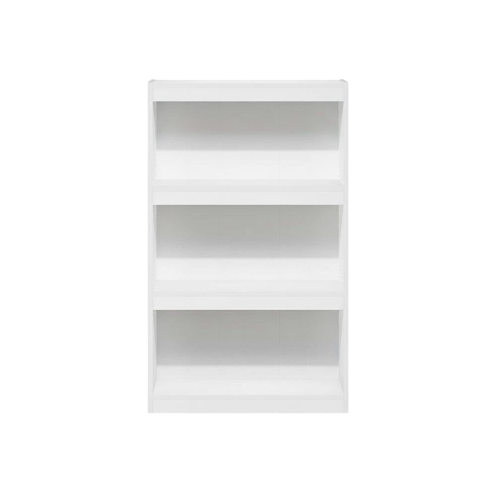 White 3-Tier Adjustable Shelf Bookcase with Modern Storage Design