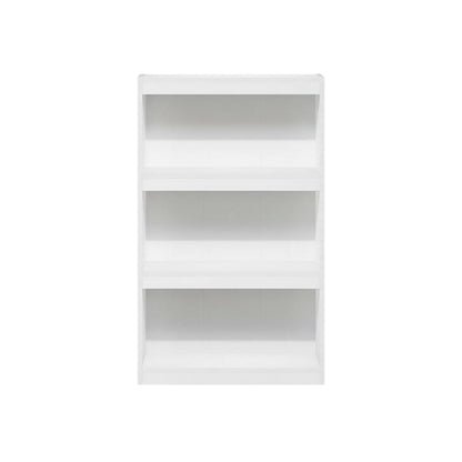 White 3-Tier Adjustable Shelf Bookcase with Modern Storage Design